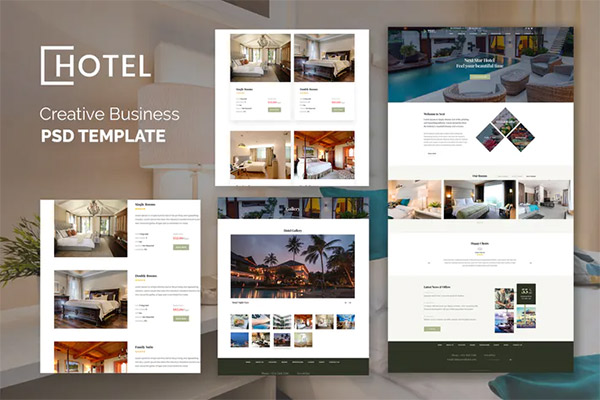 Hotel Resort Booking Luxury Creative PSD Template