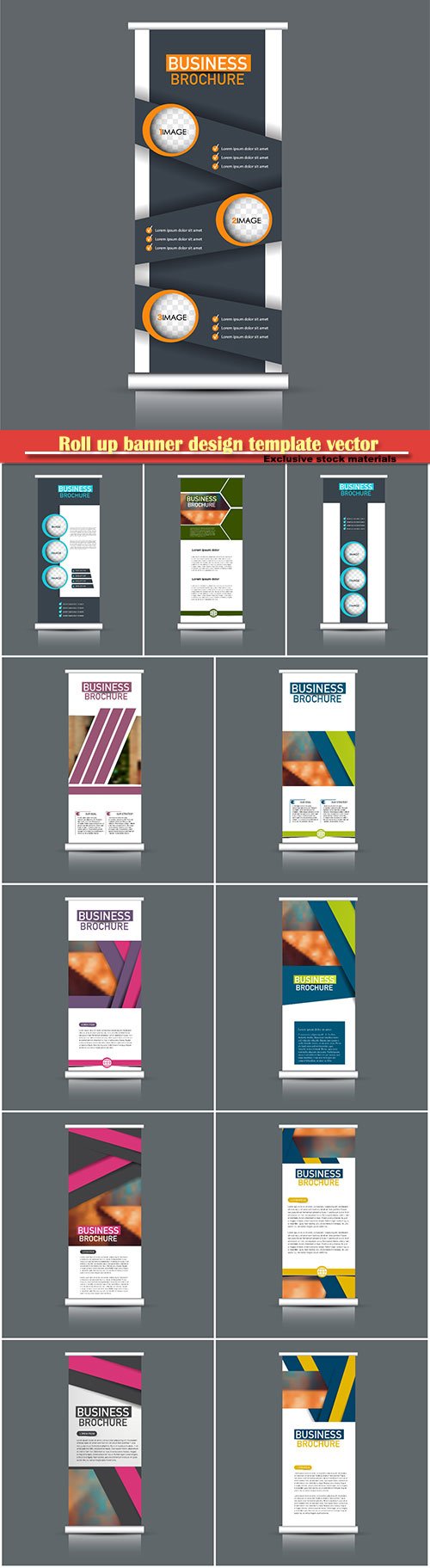 Roll up banner design template vector illustration