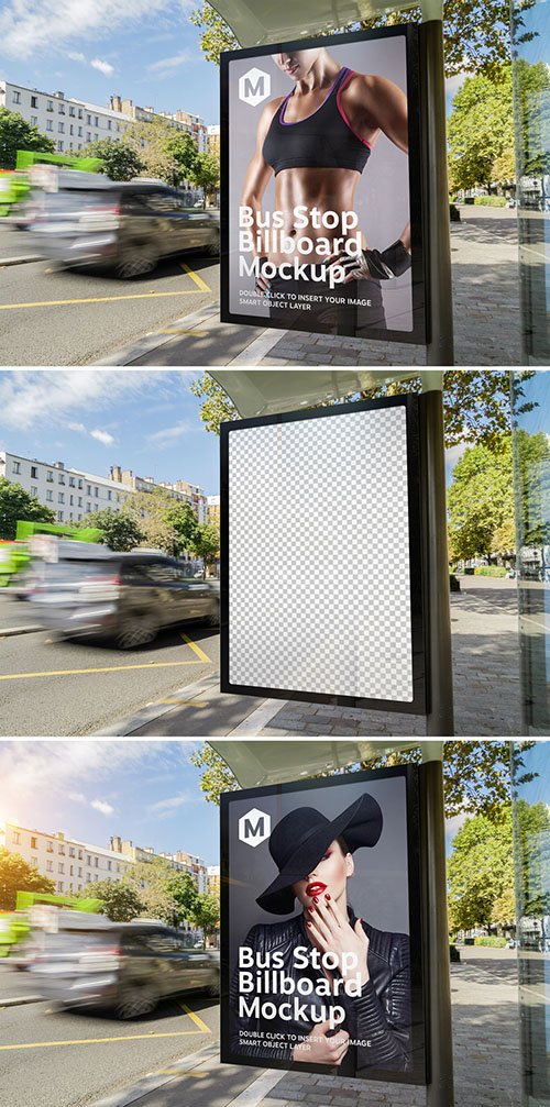 Vertical Advertisement in Bus Stop Mockup 275307804