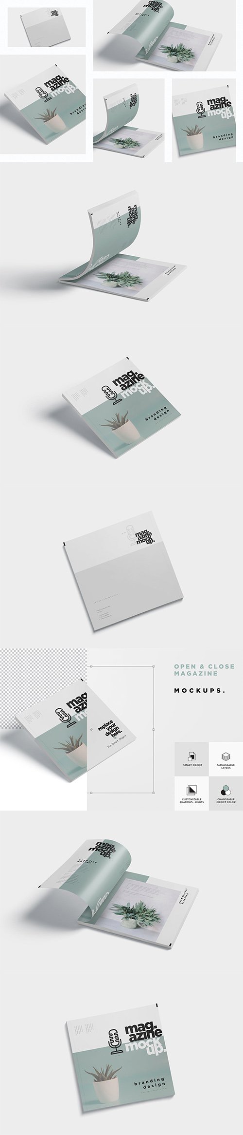 Open and Close Magazine Mockups PSD