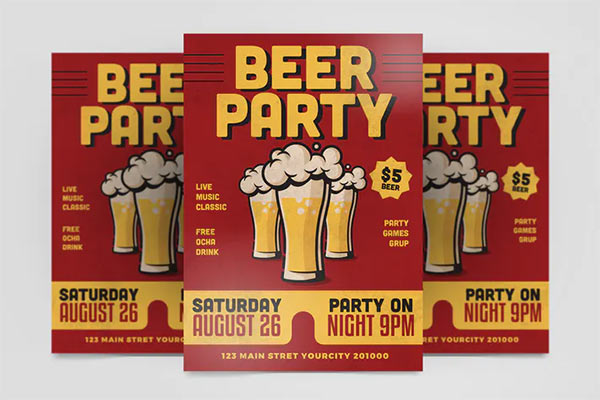 Beer Party Flyer PSD
