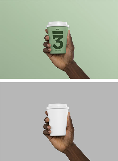 Hand Holding Coffee Cup Mockup