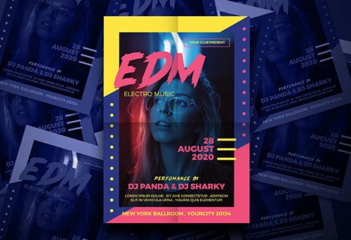 EDM Party Flyer PSD