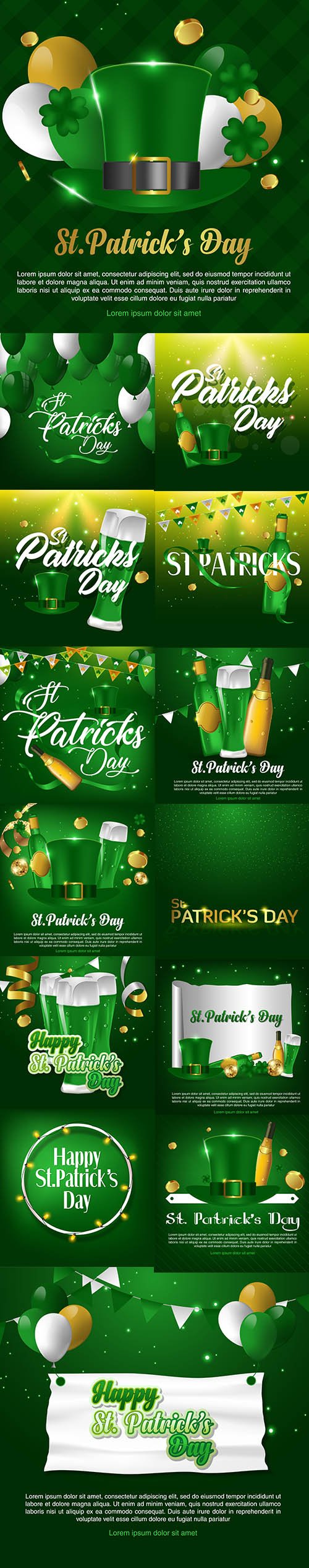 Happy Saint Patricks Day Set