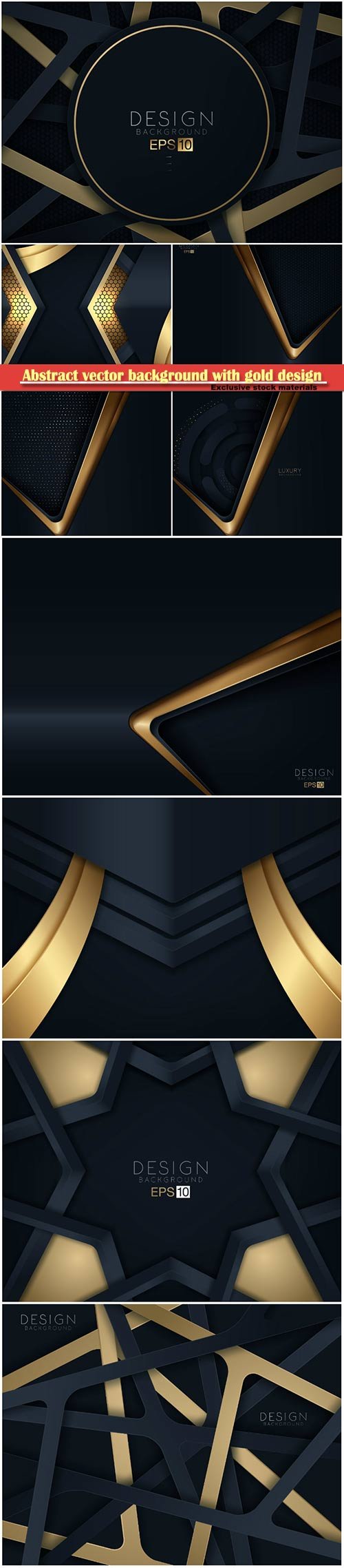 Abstract vector background with gold design