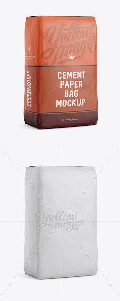 Cement Paper Bag Mockup - Halfside View 13390