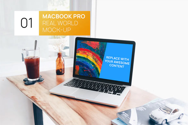 MacBook Retina Bright Interior Real World Mock-up