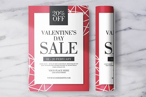 Valentine Day Sale Flyer PSD