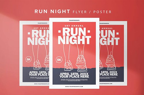 Run Night Flyer PSD