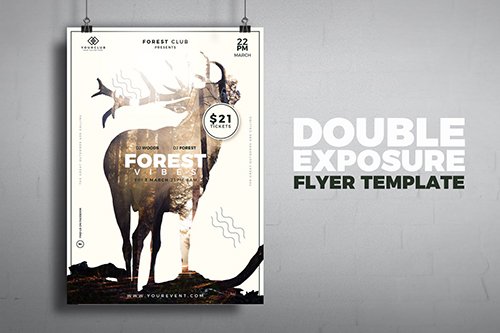 Nature Double Exposure Flyer Template