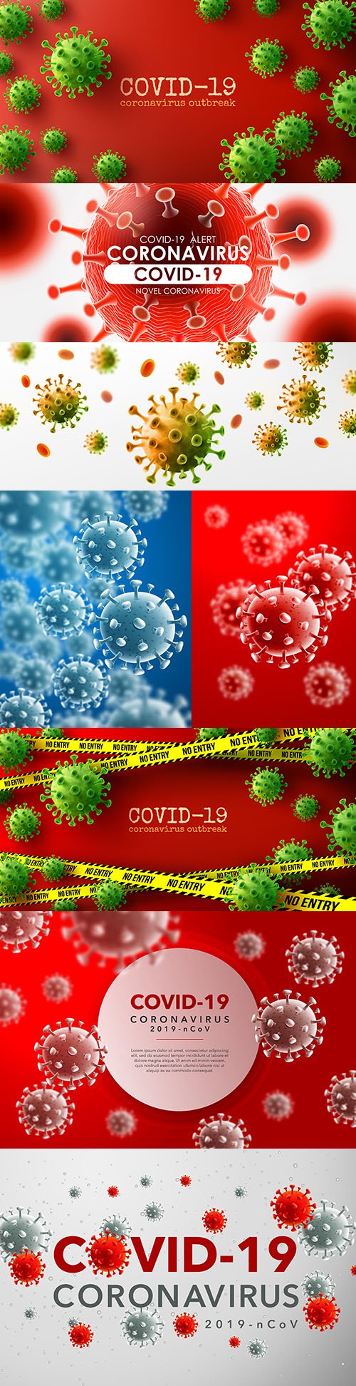Coronavirus background with bacteria and disease cells 3