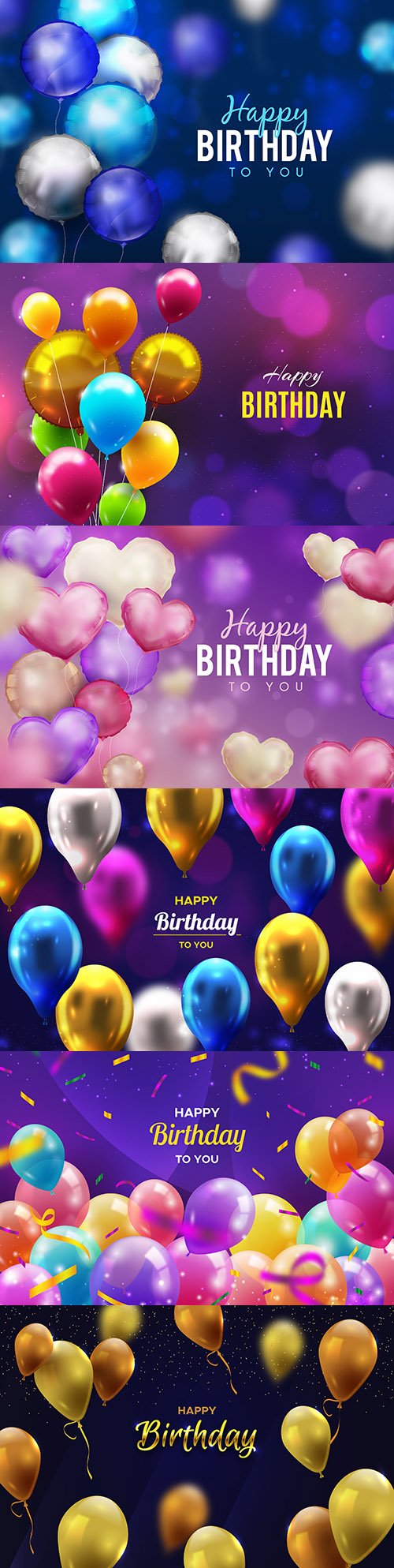 Happy birthday holiday invitation realistic balloons 11