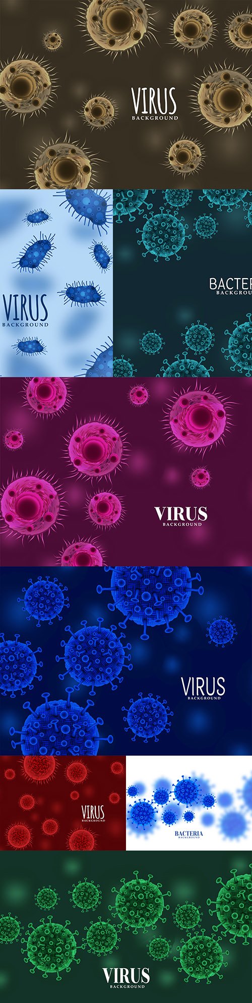 Virus and bacteria coronavirus 3d background