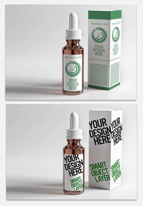 Dropper Bottle and Package Mockup 238605403