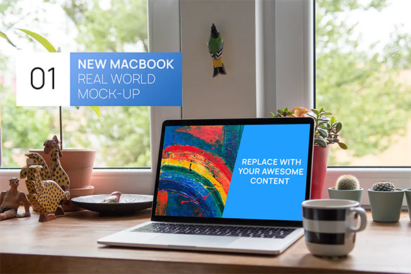 New MacBook 13 Cozy Home Real World Mock-up