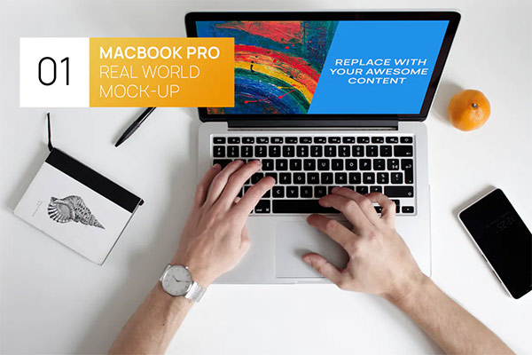 Person Using MacBook 13 Real World Mock-up