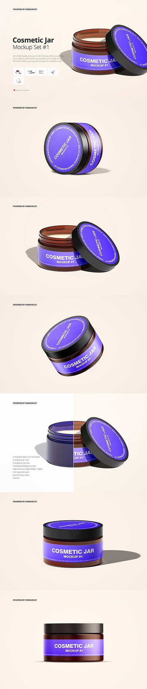 Cosmetic Amber Jar Mockup