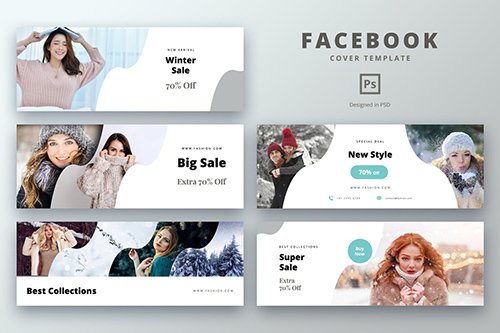 Facebook Cover Template Big Sales Fashion