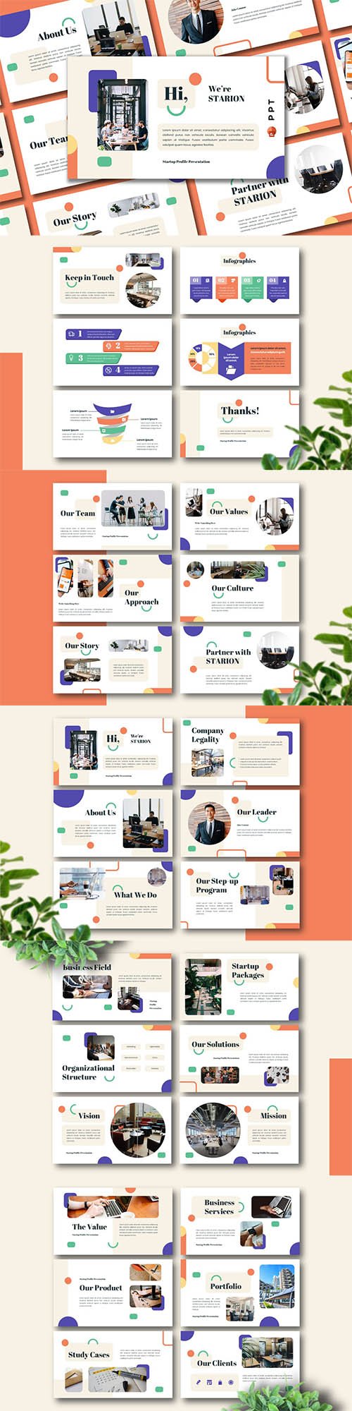 STARION - Startup Profile Powerpoint, Keynote and Google Slide Template