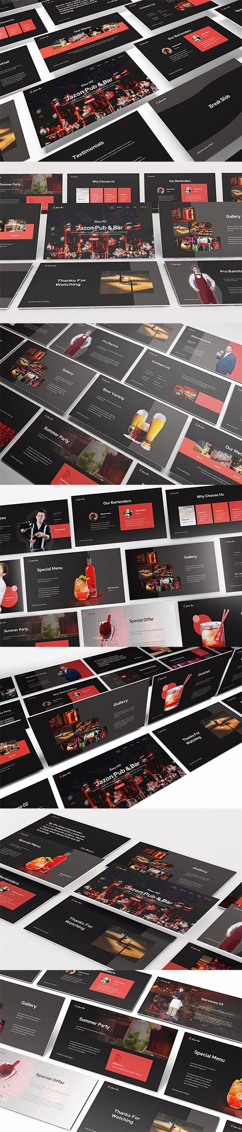 Pub & Bar Powerpoint, Keynote and Google Slide Template