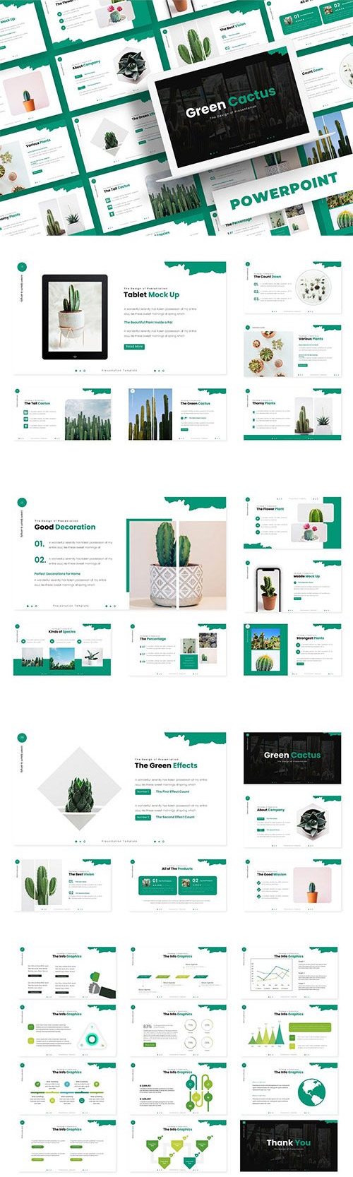 Green Cactus - Powerpoint, Keynote and Google Slide Template