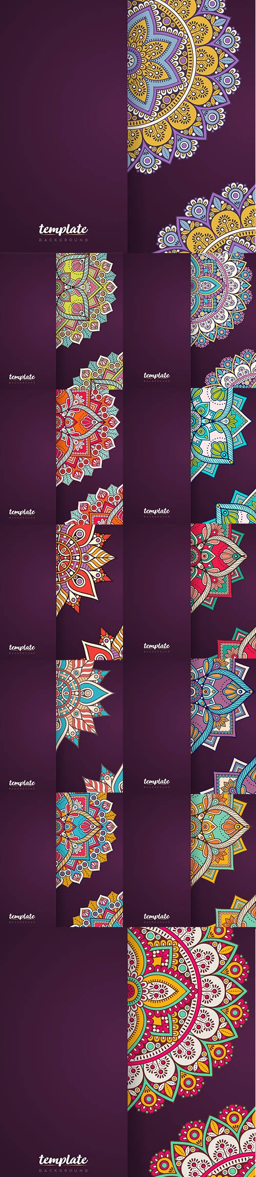 Creative Mandala Background Set