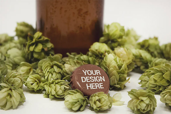 Cap & Bottle Hop Beer Mockup