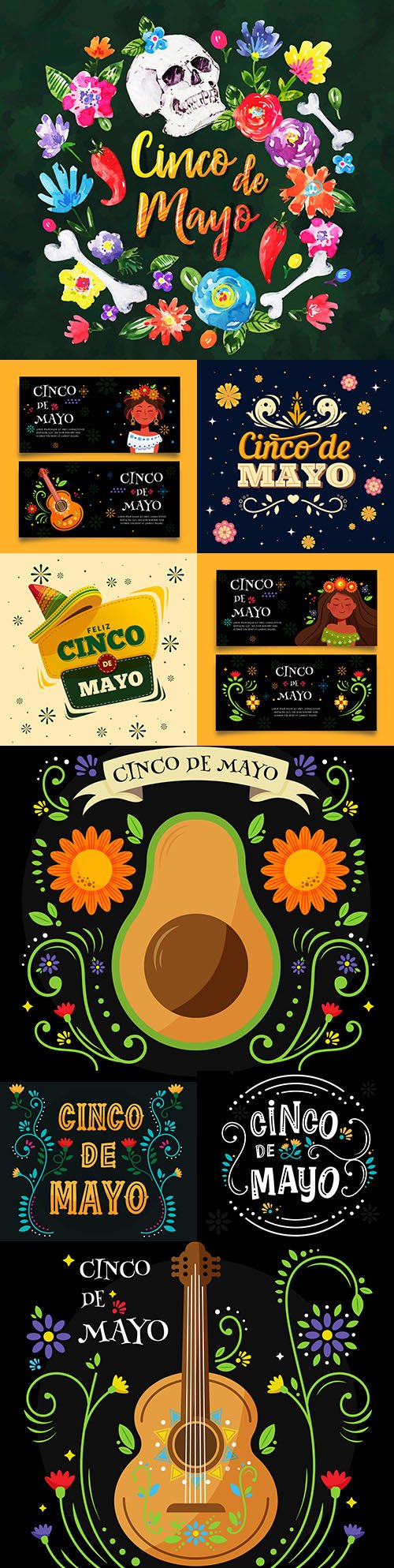 Synco de Mayo Mexican holiday premium illustration 3