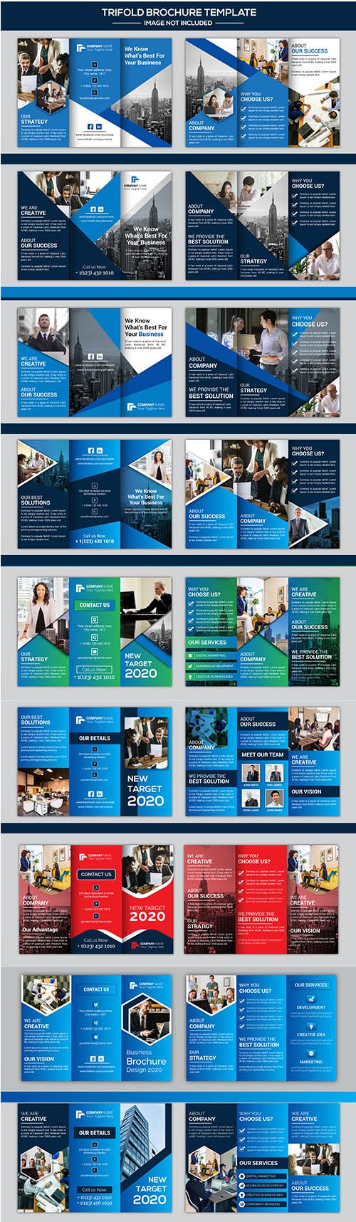 Company Business Trifold Brochure Set