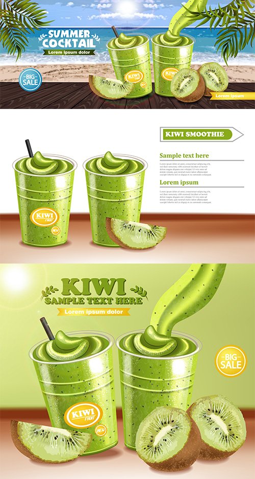 Kiwi Smoothie Tropic Banner Set