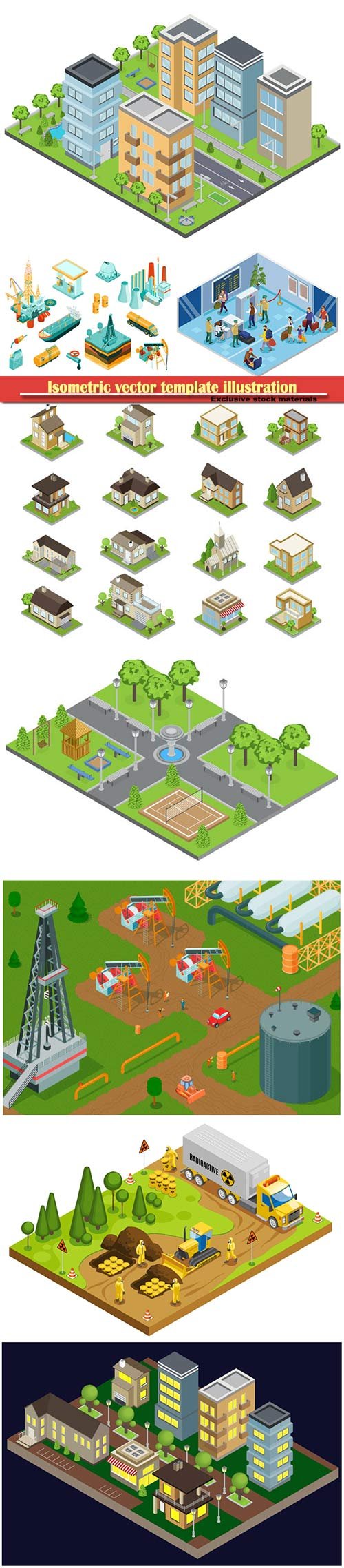 Isometric vector template illustration # 24