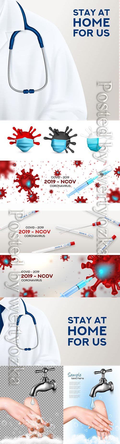 COVID 19, Coranavirus vector illustration sets # 6