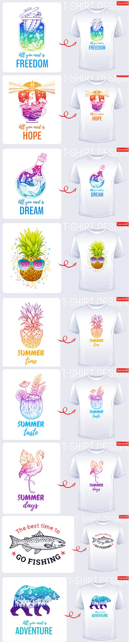 Summer T-shirt Print Illustrations