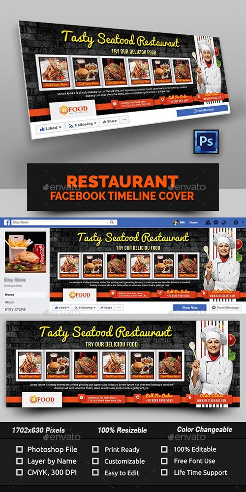 Restaurant Facebook Cover 22899182
