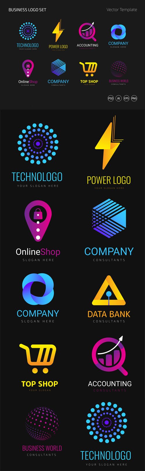 9 Business Logo Vector Templates Collection
