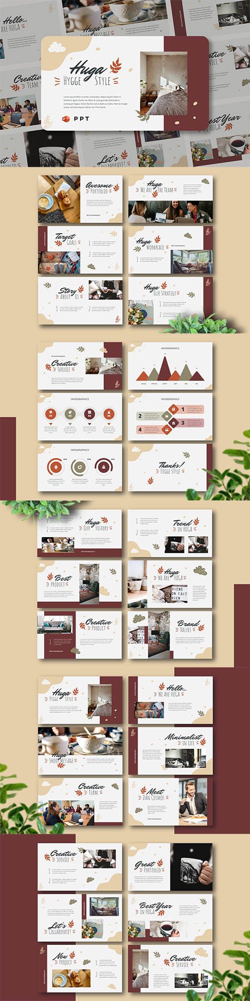 HUGA - Hygge Style Powerpoint, Keynote and Google Slide Template