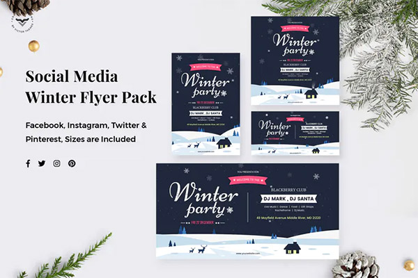 Winter Party Social Media Pack