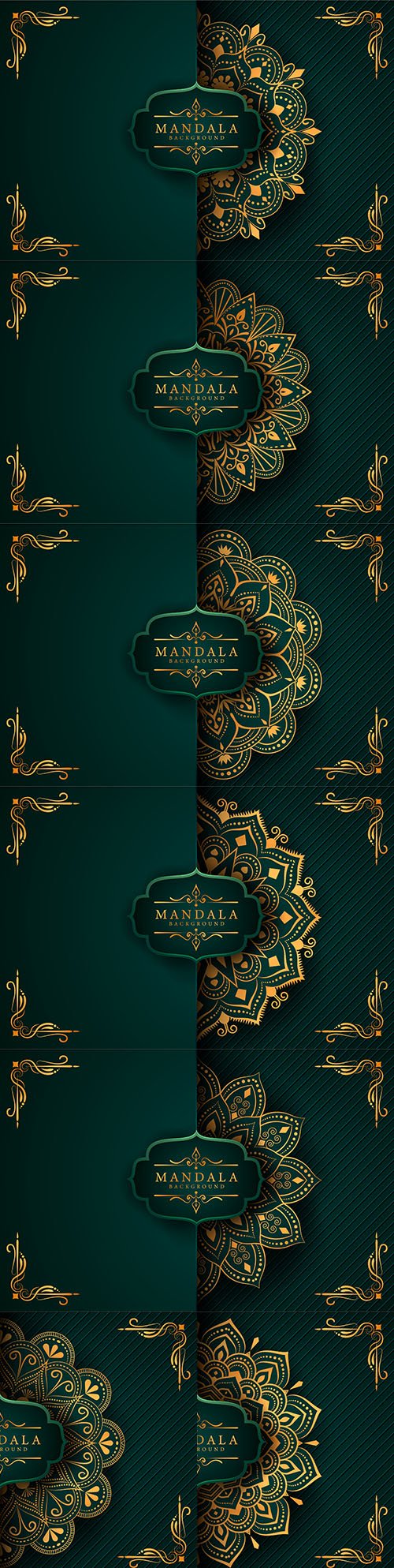 Mandala creative luxury green design background 4