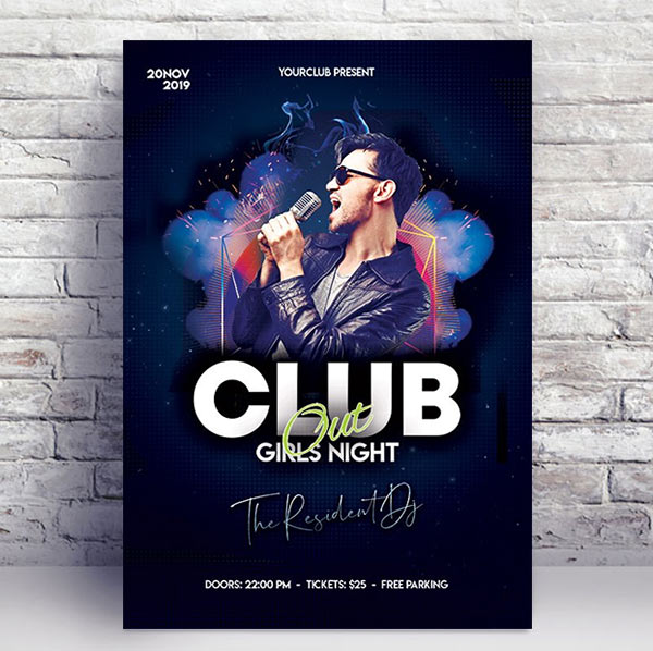 Club Night Out PSD Flyer Template