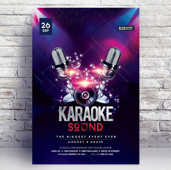 Karaoke Sound PSD Flyer Template