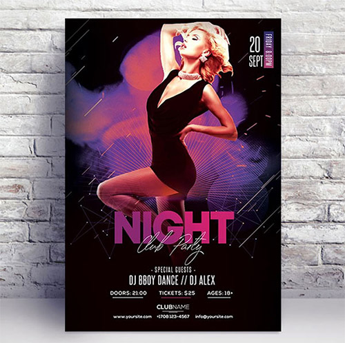 Club Vibe Party PSD Flyer Template