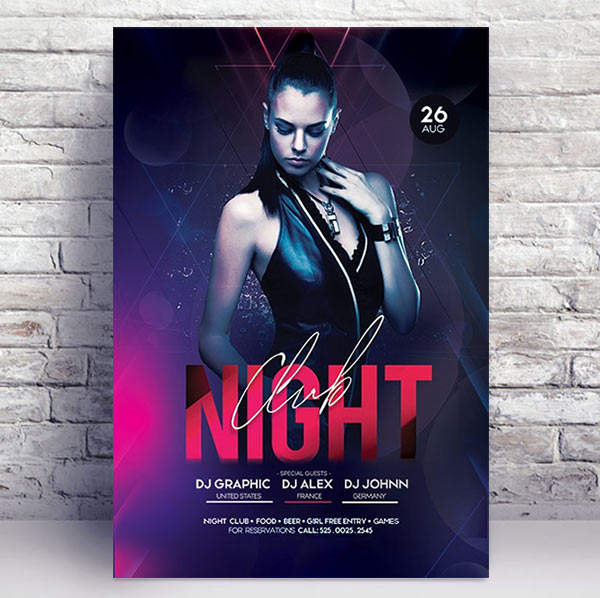 Night Club psd flyer template