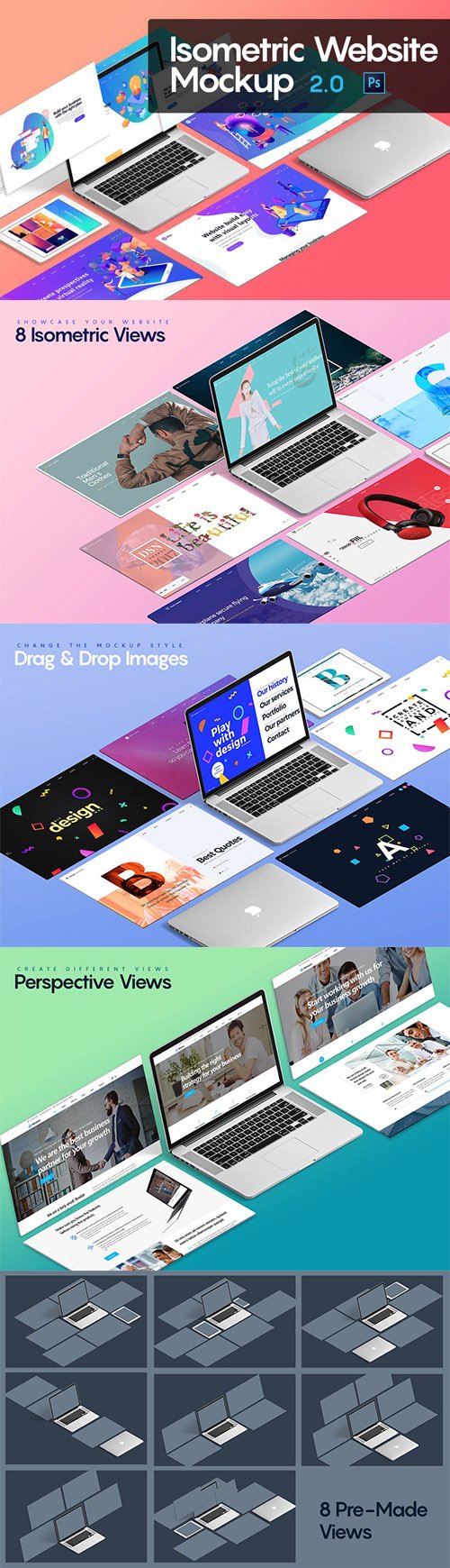 Isometric Website Mockup 2.0