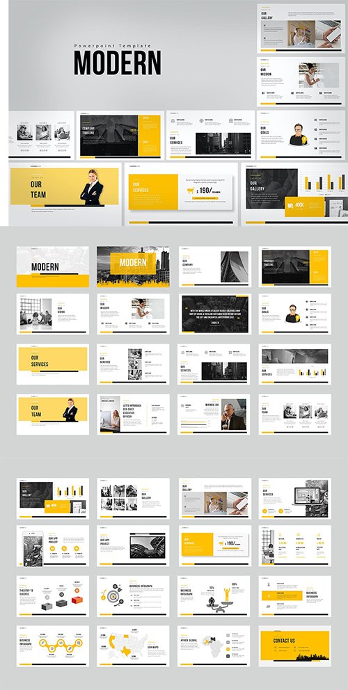 Modern Powerpoint, Keynote and Google Slide Template