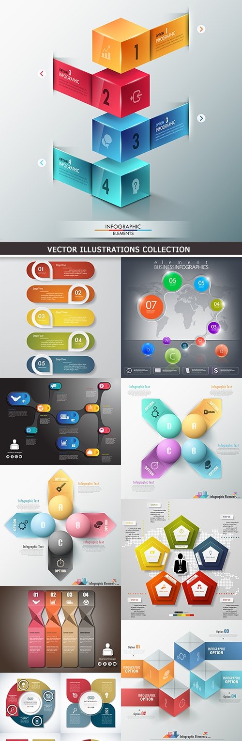 Modern infographics business options elements 28