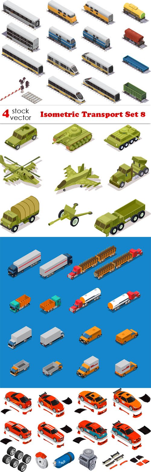 Vectors - Isometric Transport Set 8