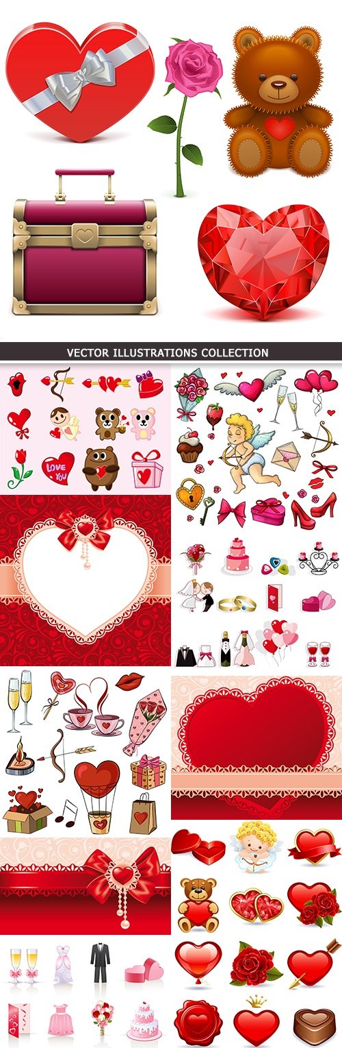 Happy Valentines Day romantic decorative collection