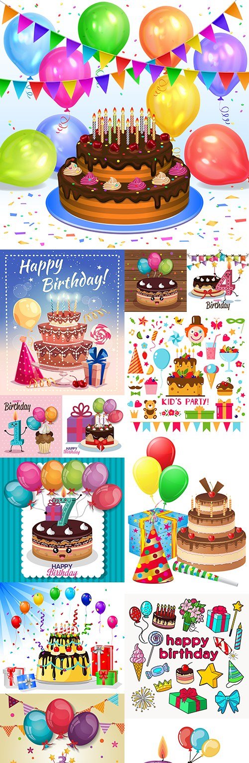 Happy birthday holiday invitation balloons and gifts 15