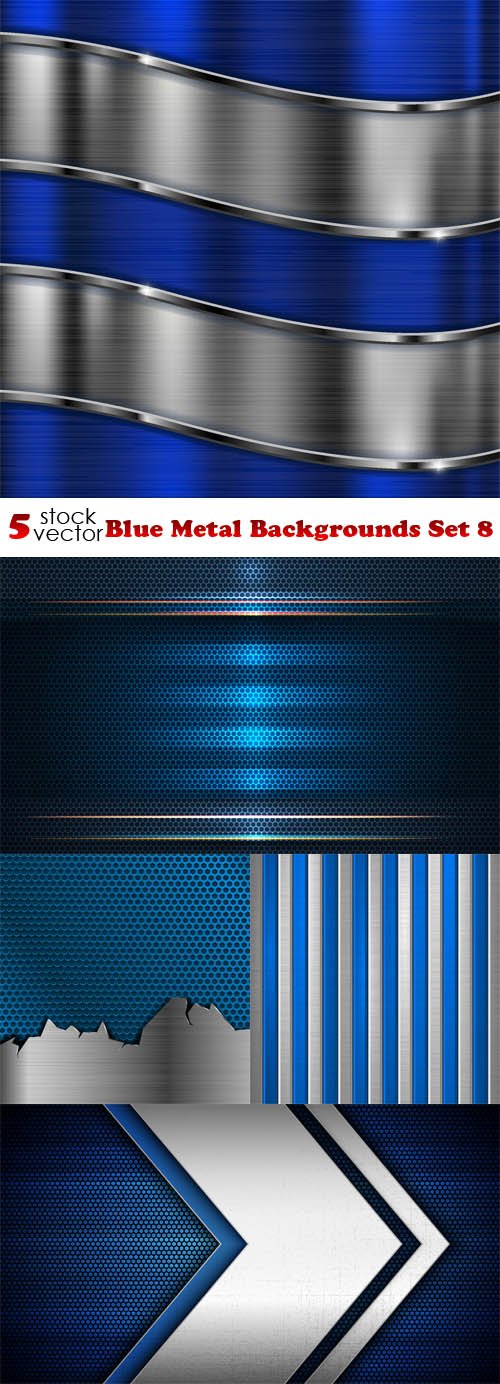 Vectors - Blue Metal Backgrounds Set 8