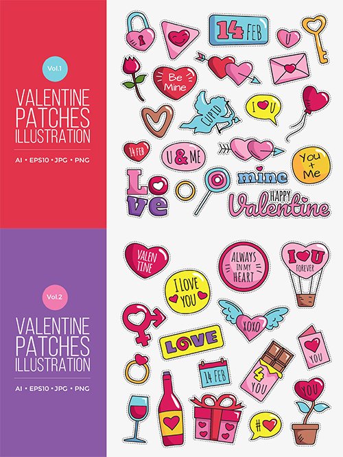 Cute Happy Valentine Patches